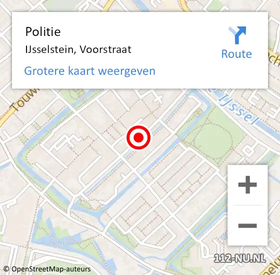 Locatie op kaart van de 112 melding: Politie IJsselstein, Voorstraat op 24 juni 2020 09:56