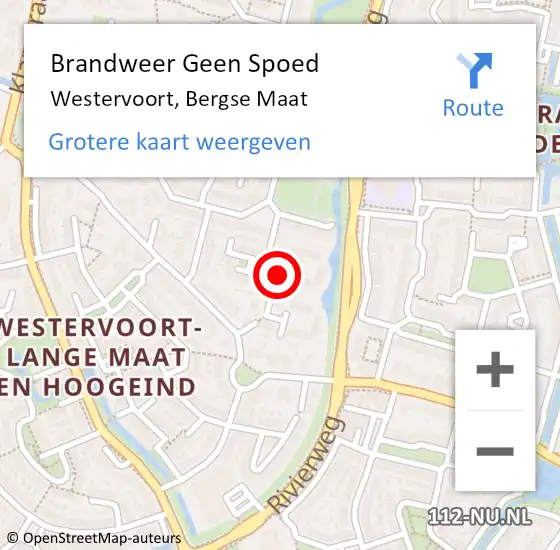 Locatie op kaart van de 112 melding: Brandweer Geen Spoed Naar Westervoort, Bergse Maat op 24 juni 2020 10:33