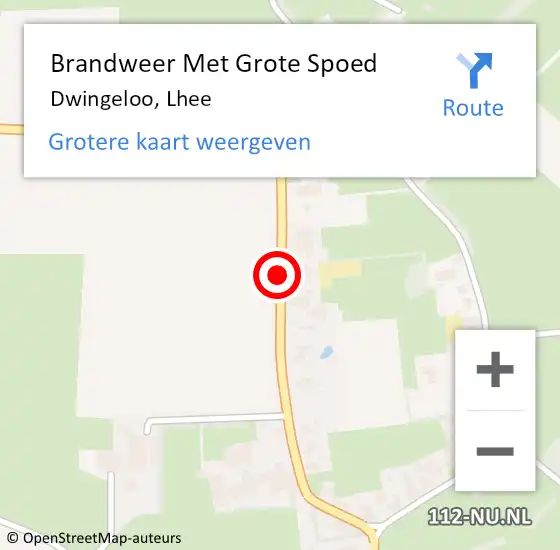 Locatie op kaart van de 112 melding: Brandweer Met Grote Spoed Naar Dwingeloo, Lhee op 24 juni 2020 10:35