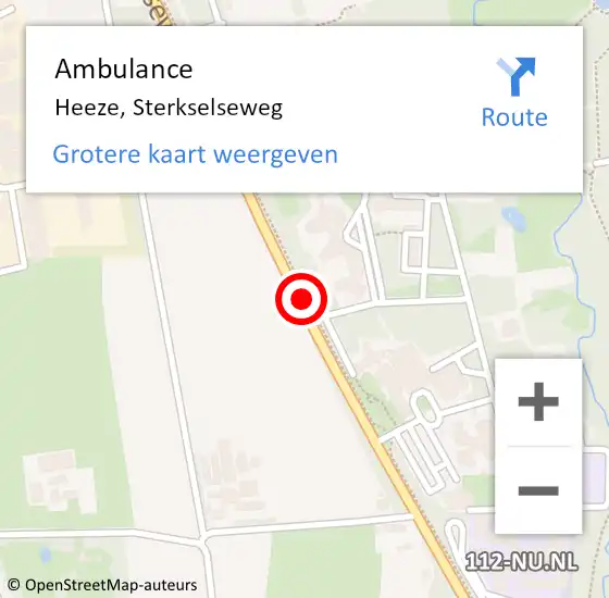 Locatie op kaart van de 112 melding: Ambulance Heeze, Sterkselseweg op 24 juni 2020 10:45
