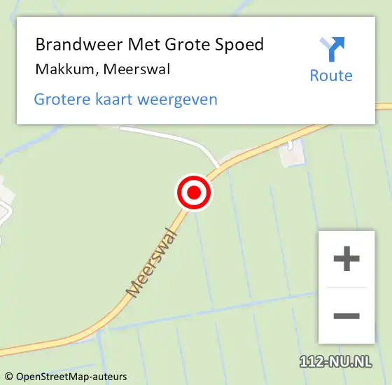 Locatie op kaart van de 112 melding: Brandweer Met Grote Spoed Naar Makkum, Meerswal op 24 juni 2020 11:26