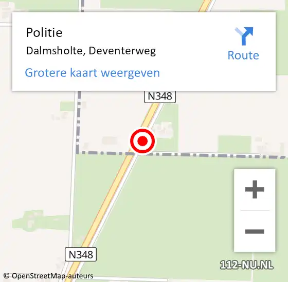 Locatie op kaart van de 112 melding: Politie Dalmsholte, Deventerweg op 24 juni 2020 13:59