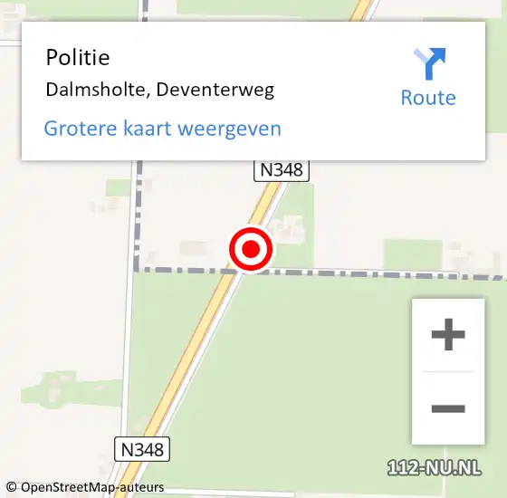 Locatie op kaart van de 112 melding: Politie Dalmsholte, Deventerweg op 24 juni 2020 14:00