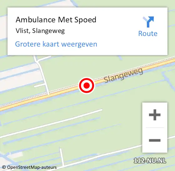 Locatie op kaart van de 112 melding: Ambulance Met Spoed Naar Vlist, Slangeweg op 24 juni 2020 14:34