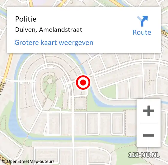 Locatie op kaart van de 112 melding: Politie Duiven, Amelandstraat op 24 juni 2020 14:44