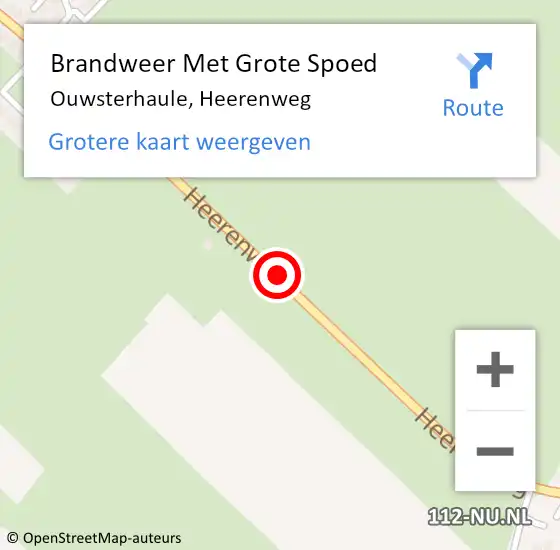 Locatie op kaart van de 112 melding: Brandweer Met Grote Spoed Naar Ouwsterhaule, Heerenweg op 10 mei 2014 14:20