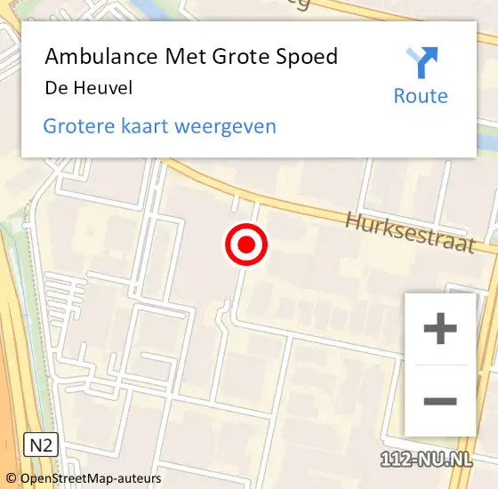 Locatie op kaart van de 112 melding: Ambulance Met Grote Spoed Naar De Heuvel op 24 juni 2020 18:13
