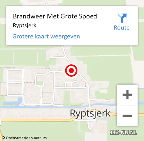 Locatie op kaart van de 112 melding: Brandweer Met Grote Spoed Naar Ryptsjerk op 24 juni 2020 18:51