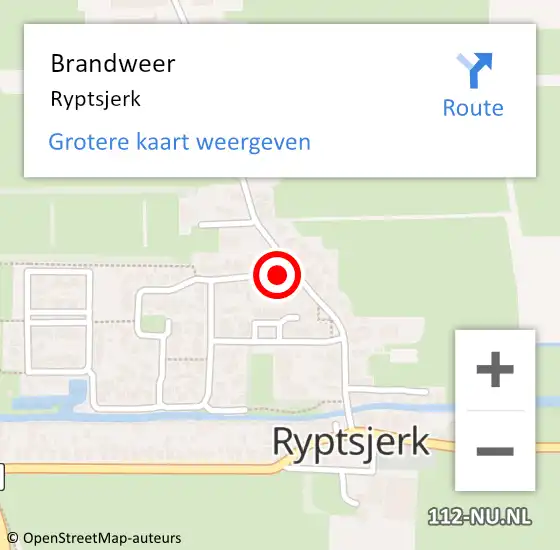 Locatie op kaart van de 112 melding: Brandweer Ryptsjerk op 24 juni 2020 18:56