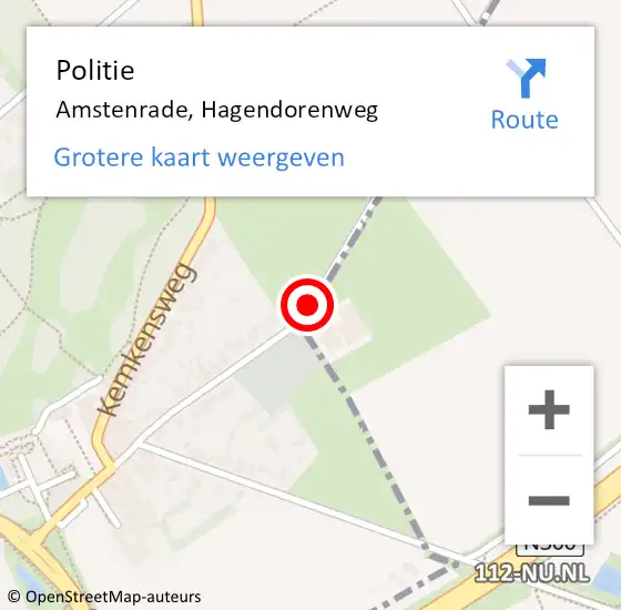 Locatie op kaart van de 112 melding: Politie Amstenrade, Hagendorenweg op 24 juni 2020 20:07
