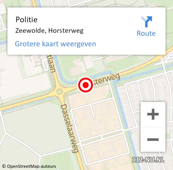 Locatie op kaart van de 112 melding: Politie Zeewolde, Horsterweg op 24 juni 2020 20:31