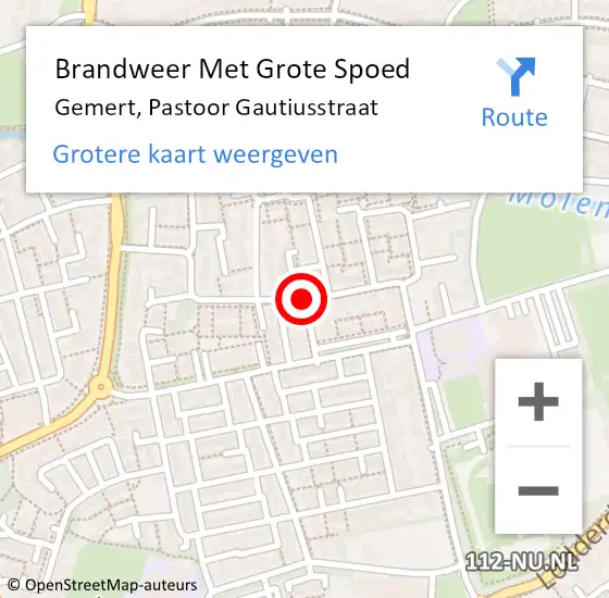 Locatie op kaart van de 112 melding: Brandweer Met Grote Spoed Naar Gemert, Pastoor Gautiusstraat op 24 juni 2020 21:18