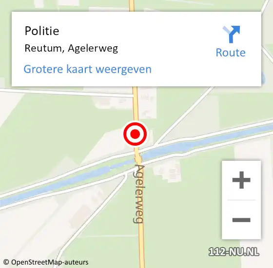 Locatie op kaart van de 112 melding: Politie Reutum, Agelerweg op 25 juni 2020 07:13