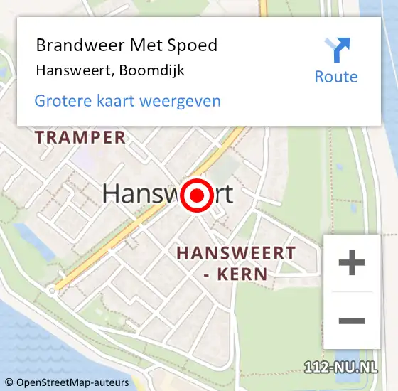 Locatie op kaart van de 112 melding: Brandweer Met Spoed Naar Hansweert, Boomdijk op 10 mei 2014 15:26