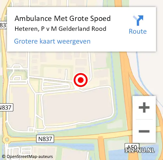 Locatie op kaart van de 112 melding: Ambulance Met Grote Spoed Naar Heteren, P v M Gelderland Rood op 25 juni 2020 08:26