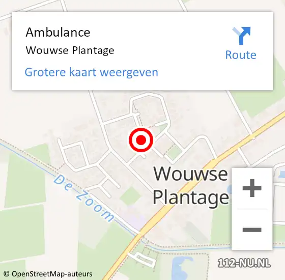 Locatie op kaart van de 112 melding: Ambulance Wouwse Plantage op 25 juni 2020 09:00