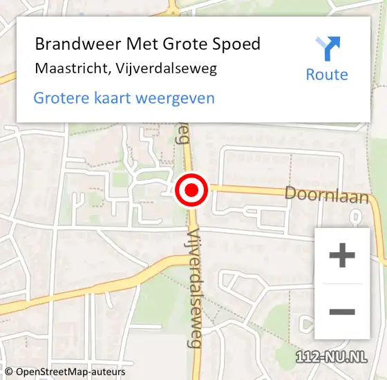 Locatie op kaart van de 112 melding: Brandweer Met Grote Spoed Naar Maastricht, Vijverdalseweg op 25 juni 2020 09:27