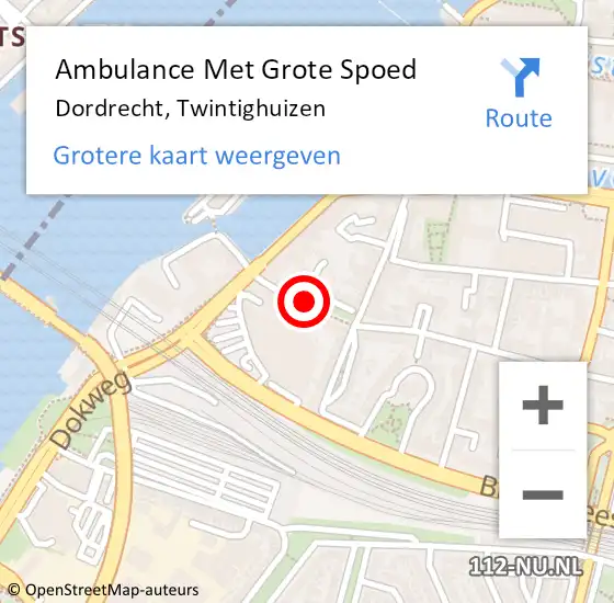 Locatie op kaart van de 112 melding: Ambulance Met Grote Spoed Naar Dordrecht, Twintighuizen op 25 juni 2020 10:23