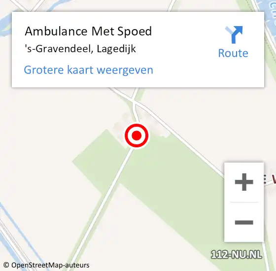 Locatie op kaart van de 112 melding: Ambulance Met Spoed Naar 's-Gravendeel, Lagedijk op 25 juni 2020 10:56