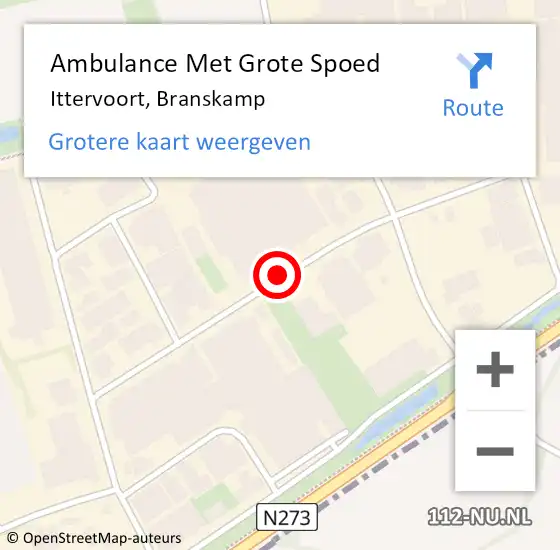 Locatie op kaart van de 112 melding: Ambulance Met Grote Spoed Naar Ittervoort, Branskamp op 25 juni 2020 11:06