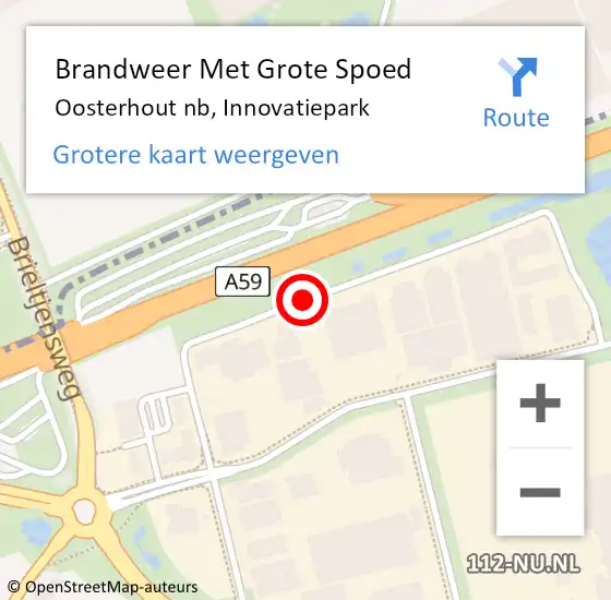 Locatie op kaart van de 112 melding: Brandweer Met Grote Spoed Naar Oosterhout nb, Innovatiepark op 25 juni 2020 11:22