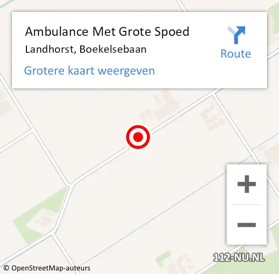 Locatie op kaart van de 112 melding: Ambulance Met Grote Spoed Naar Landhorst, Boekelsebaan op 25 juni 2020 12:53