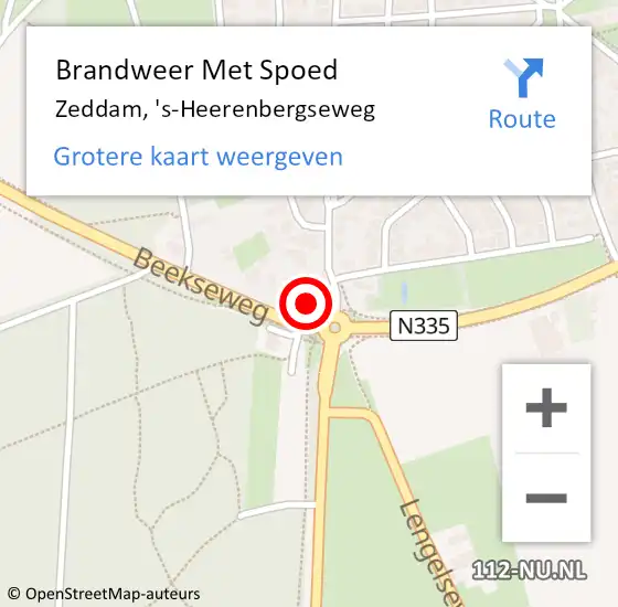 Locatie op kaart van de 112 melding: Brandweer Met Spoed Naar Zeddam, 's-Heerenbergseweg op 10 mei 2014 16:05