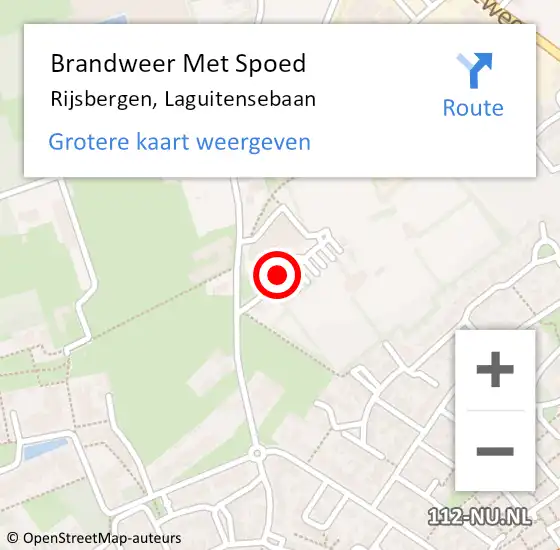 Locatie op kaart van de 112 melding: Brandweer Met Spoed Naar Rijsbergen, Laguitensebaan op 25 juni 2020 17:14