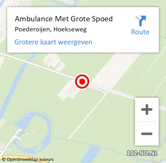 Locatie op kaart van de 112 melding: Ambulance Met Grote Spoed Naar Poederoijen, Hoekseweg op 25 juni 2020 17:16