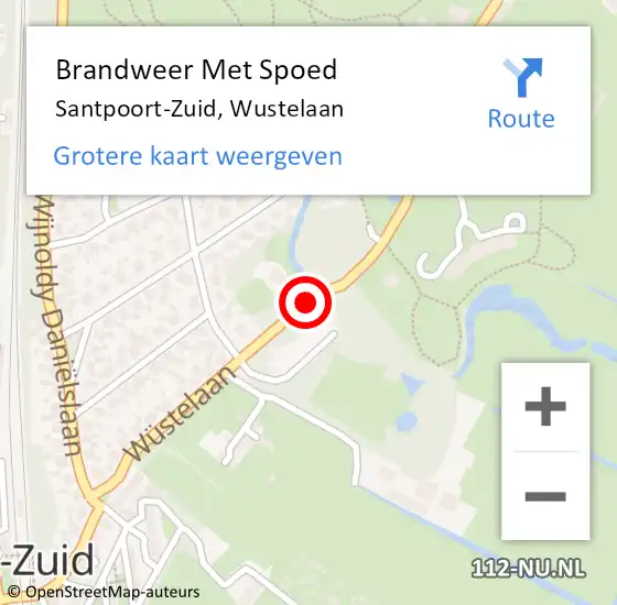 Locatie op kaart van de 112 melding: Brandweer Met Spoed Naar Santpoort-Zuid, Wustelaan op 25 juni 2020 17:25