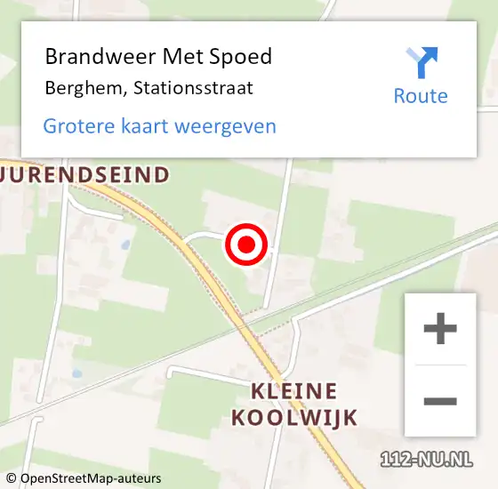 Locatie op kaart van de 112 melding: Brandweer Met Spoed Naar Berghem, Stationsstraat op 25 juni 2020 17:55