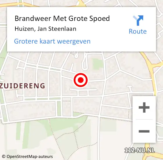 Locatie op kaart van de 112 melding: Brandweer Met Grote Spoed Naar Huizen, Jan Steenlaan op 25 juni 2020 18:03