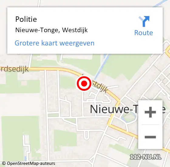 Locatie op kaart van de 112 melding: Politie Nieuwe-Tonge, Westdijk op 25 juni 2020 18:10