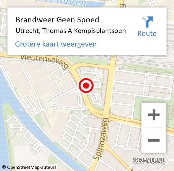 Locatie op kaart van de 112 melding: Brandweer Geen Spoed Naar Utrecht, Thomas A Kempisplantsoen op 25 juni 2020 22:02