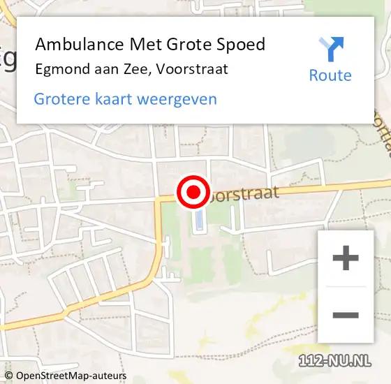 Locatie op kaart van de 112 melding: Ambulance Met Grote Spoed Naar Egmond aan Zee, Voorstraat op 10 mei 2014 17:16