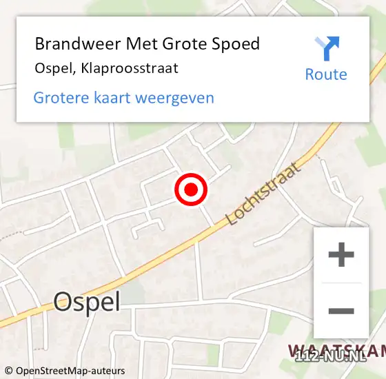 Locatie op kaart van de 112 melding: Brandweer Met Grote Spoed Naar Ospel, Klaproosstraat op 26 juni 2020 00:28