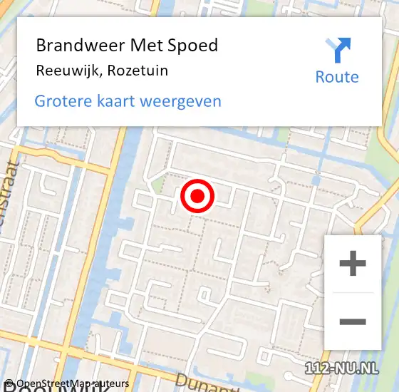 Locatie op kaart van de 112 melding: Brandweer Met Spoed Naar Reeuwijk, Rozetuin op 10 mei 2014 17:36