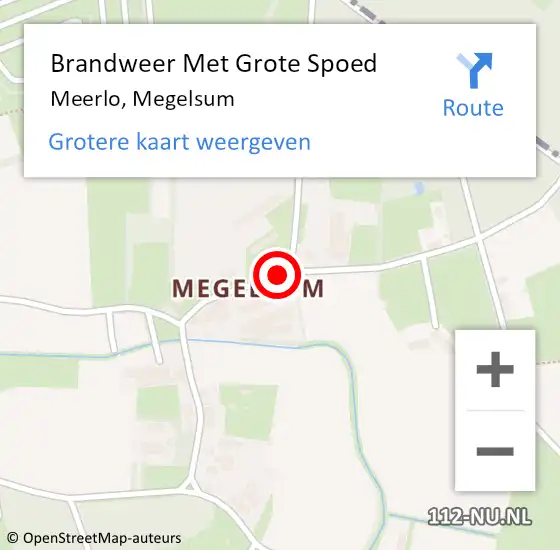 Locatie op kaart van de 112 melding: Brandweer Met Grote Spoed Naar Meerlo, Megelsum op 26 juni 2020 08:29