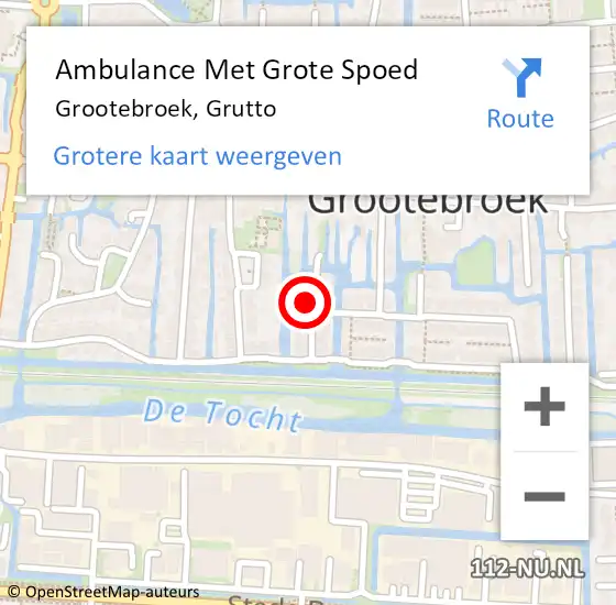 Locatie op kaart van de 112 melding: Ambulance Met Grote Spoed Naar Grootebroek, Grutto op 10 mei 2014 17:48