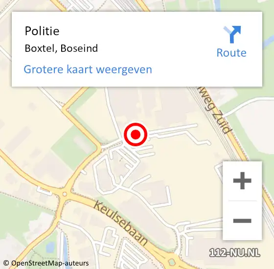 Locatie op kaart van de 112 melding: Politie Boxtel, Boseind op 26 juni 2020 08:47