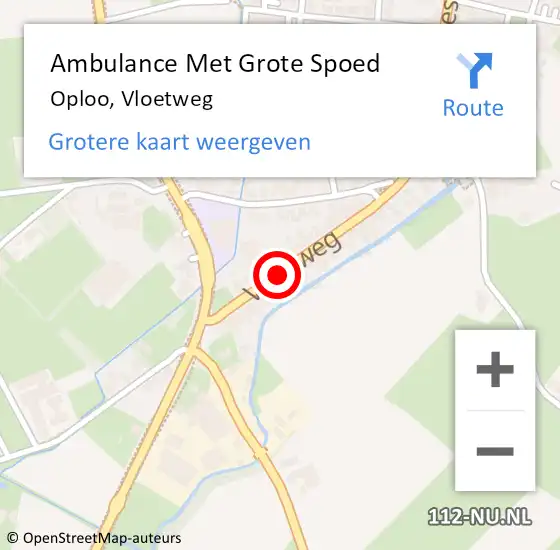 Locatie op kaart van de 112 melding: Ambulance Met Grote Spoed Naar Oploo, Vloetweg op 26 juni 2020 09:02