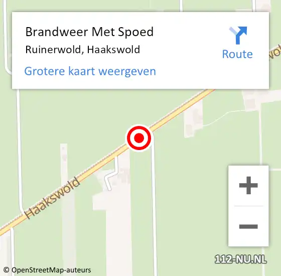 Locatie op kaart van de 112 melding: Brandweer Met Spoed Naar Ruinerwold, Haakswold op 26 juni 2020 09:30
