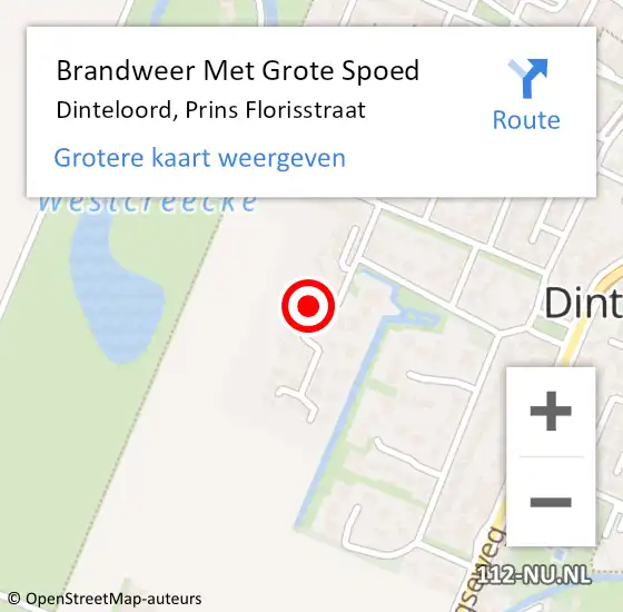 Locatie op kaart van de 112 melding: Brandweer Met Grote Spoed Naar Dinteloord, Prins Florisstraat op 26 juni 2020 10:08