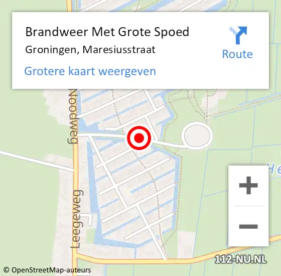 Locatie op kaart van de 112 melding: Brandweer Met Grote Spoed Naar Groningen, Maresiusstraat op 26 juni 2020 10:42