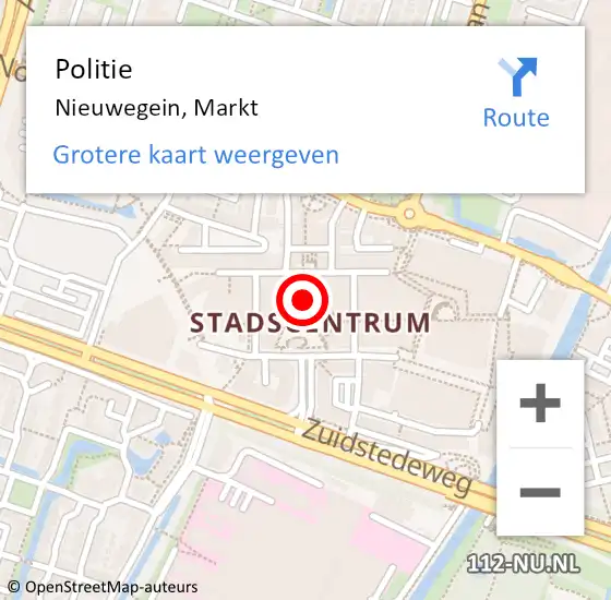 Locatie op kaart van de 112 melding: Politie Nieuwegein, Markt op 26 juni 2020 10:45