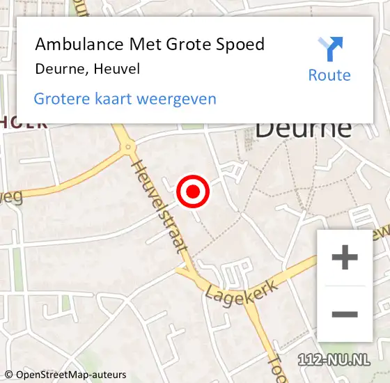 Locatie op kaart van de 112 melding: Ambulance Met Grote Spoed Naar Deurne, Heuvel op 26 juni 2020 11:09