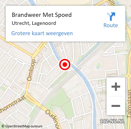 Locatie op kaart van de 112 melding: Brandweer Met Spoed Naar Utrecht, Lagenoord op 26 juni 2020 11:29