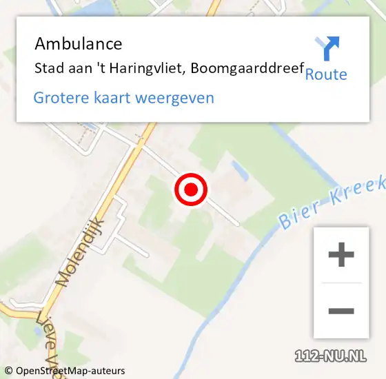 Locatie op kaart van de 112 melding: Ambulance Stad aan 't Haringvliet, Boomgaarddreef op 26 juni 2020 11:59