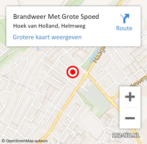 Locatie op kaart van de 112 melding: Brandweer Met Grote Spoed Naar Hoek van Holland, Helmweg op 26 juni 2020 12:16