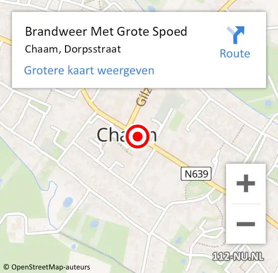 Locatie op kaart van de 112 melding: Brandweer Met Grote Spoed Naar Chaam, Dorpsstraat op 26 juni 2020 12:24